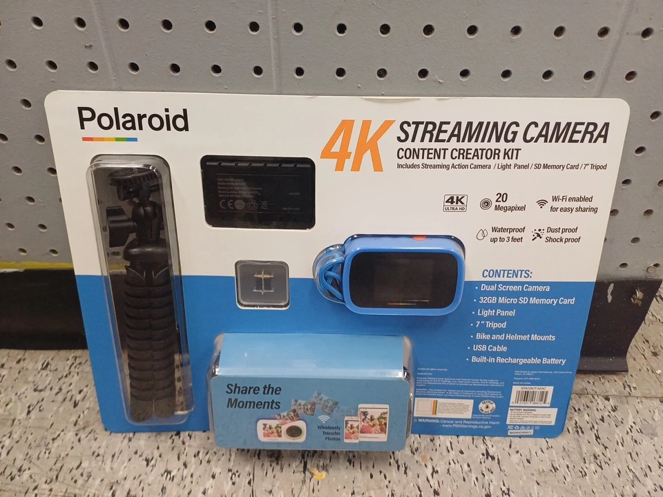 Polaroid 4k Streaming Camera Content Creator Kit 32 GB MICRO SD CARD Dual Screen - Image 1 of 1