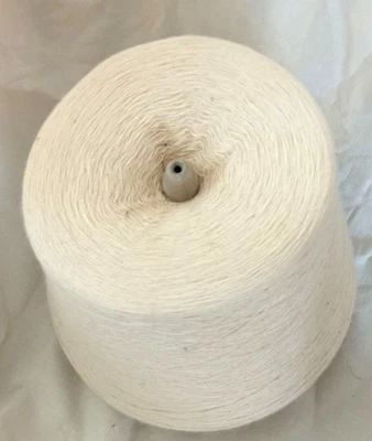 2lbs 13.4 oz 100% Combed Cotton Cone Natural Muslin White Knitting Weaving Yarn - Image 1 of 4
