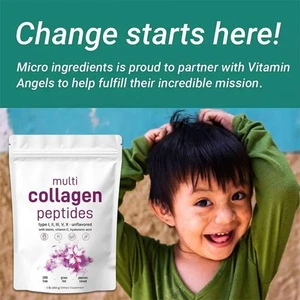 Powder -Hydrolyzed (Type I, II, III, V, and X collagen) Multi Collagen Peptides - Picture 1 of 12