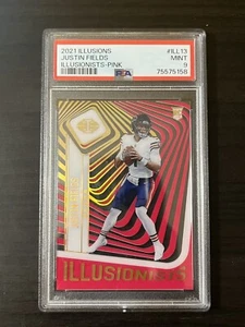 Justin Fields 2021 Illusions Illusionists Pink Rookie /399 PSA 9 ILL-13 RC POP 6 - Picture 1 of 2