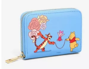 Disney Winnie Puuh Geldbörse Blumen Reißverschluss Tigger Ferkel Unser Universum NEU - Bild 1 von 3