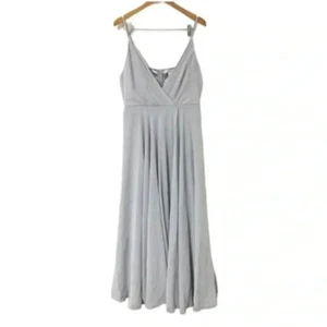 Maxi Vestido para Damas de honor BHLDN Gris Plata Eva Chifón Talla XXL - Imagen 1 de 5