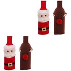 4 Pcs Santa Wein Flasche Abdeckung Weihnachten Flasche Abdeckung Dekorationen