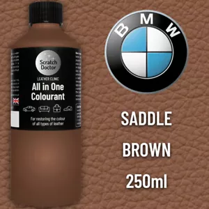 Leather Paint for BMW Car Seat SADDLE BROWN. All in One 250ml Dye for Repairing. - Picture 1 of 6