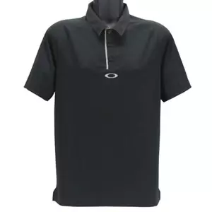Oakley Elemental Polo Mens Size S Small Plain Jet Black Golf Regular Fit Tee - Picture 1 of 5