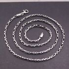 Solid 925 Sterling Silver Chain 3mm Square Box Cable Link Necklace 19g/24inch