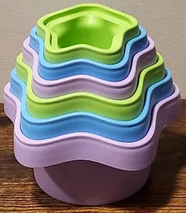 Green Toys Stacking Cups Stars Bath Toys Recycled Plastic BPA Free 6+ months - Picture 1 of 10