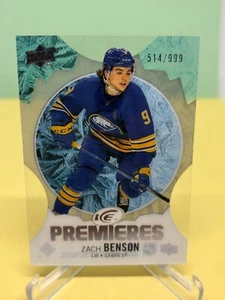 23-24 Zach Benson/999 Buffalo Sabres UD Ice Premieres #155 azul - Imagen 1 de 2