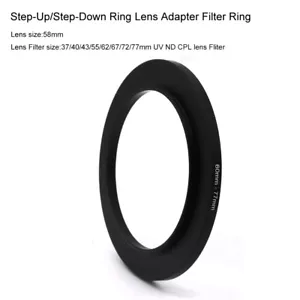 60mm-37/40/43/55/62/67/72/77mm Step-Up/Step-Down Ring Lens Adapter Filter Ring - Picture 1 of 13