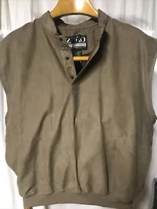 ZERO Restriction Golf Outerwear SnapVest Microsuede Brown Mens Size M - Picture 1 of 12