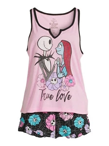 Disney NBC Women's Tank Top and Shorts Pajama Set, 2-Piece Multicolor L (12-14) - Picture 1 of 5