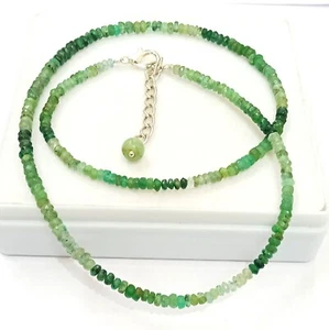 41.85 Cts- Good Quality Green Emerald beads Necklace - Picture 1 of 7