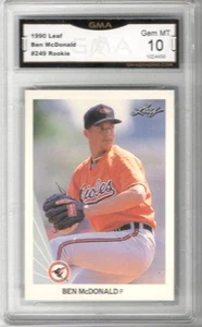 1990 Leaf #249 Ben McDonald RC | Graded GEM MINT 10 | Baltimore Orioles - Bild 1 von 1