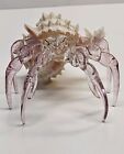 Grande figurine art crabe ermite coquille de mer sculptée à la main rose avec or 