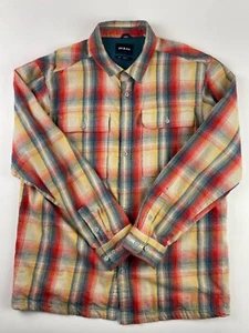 Prana Button Up Hemd Herren Large gelb kariert Langarm Flanell schwer - Bild 1 von 11