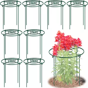 8 Pack Peony Cages and Supports, 11.5" Dx16 H Plant Supports for Outdoor Plants, - Picture 1 of 12