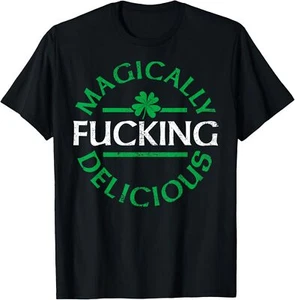 Magically Delicious Funny Irish St Patricks Day Men Women T-Shirt - Picture 1 of 4