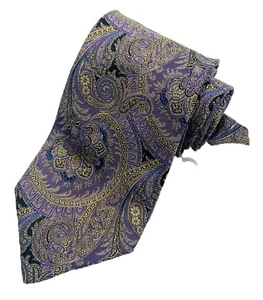 *VTG MIT ETIKETT* Royal Classic For Tom James Herren lila/gold Paisley Seidenkrawatte - Bild 1 von 6