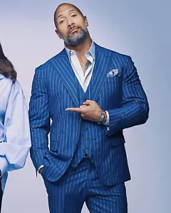 Men Blue Suits Celebs Rock Style Suit Wedding Party Wear Suit (Coat+Vest+Pants) - Picture 1 of 2