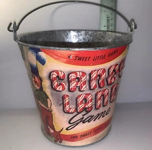 Vtg MACBETH COLLECTION Pail CANDY LAND HTF Nice Condition Make Offer - Picture 1 of 12