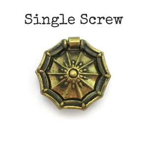 Vintage Ring Drawer Pull Ornate Drop Handle Spider Web Small Furniture Knob LT2 - Picture 1 of 5