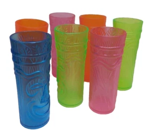 7er Set große Tiki Bar Schnapsgläser Hart Klar Kunststoff Hawaii Party Luau 4" - Bild 1 von 10