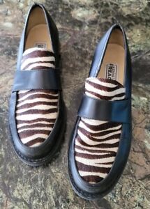 Kenneth Cole Reaction Shoes MOD Slip-On Loafers Zebra Pony Hair 8- 8.5 Women's