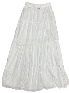 Billabong White Maxi Skirt Size XS Boho Tiered Gypsy Elastic Waist - Picture 1 of 7