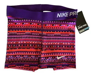 NEW! NIKE PRO [M] Women's 3" Compression Yoga Shorts-Printed/Purple 683690-696 - Picture 1 of 3