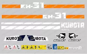 Kubota KH31 Mini Aufkleber Bagger Komplettset mit Sicherheit Warnzeichen - Bild 1 von 1