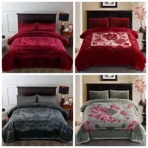 Embossed Luxury Mink Blanket Korean Fleece Plush Bed Blankets Quilt 85x95'' 9LBs - Picture 1 of 91
