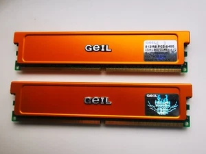 Arbeitsspeicher Geil 512mb PC2-6400 DDR2-800 | 2x | vintage - Photo 1/6