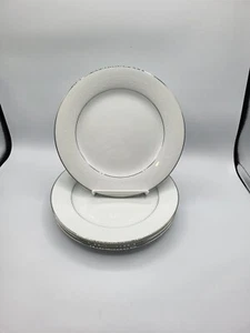 Juego de 4 platos de ensalada de platino Noritake Whitehall ~ 8 1/4" - Imagen 1 de 4