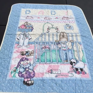Daisy Kingdom Bunny in Crib Quilted Baby Comforter 33" x 42" - Picture 1 of 8