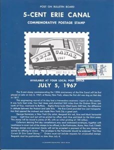 #1325 Poster Timbro Canale Erie 5c - Pagina ricordo non ufficiale piatta HC con zip - Foto 1 di 1