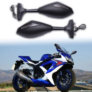 For Suzuki GSXR 600 750 1000 Hayabusa Motorcycle LED Turn Signals Rear Mirrors - Picture 1 of 11