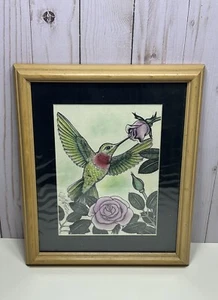 Shane Slayer Artwork Hand Colored Print Hand Signed 92 Roses Purple Humming Bird - Picture 1 of 8