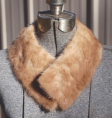 Старый винтажный натуральный мех блондинка норковая куртка пальто воротник с подкладкой - Изображение 1 из 3