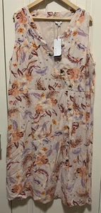W.Lane Womens Floral Linen Assy Button Dress Size 16 - NWT - Picture 1 of 9