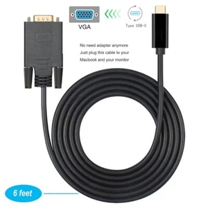 Cable de datos tipo C macho a VGA de alta calidad para Verizon LG Velvet 5G UW LM-G900VM - Imagen 1 de 1