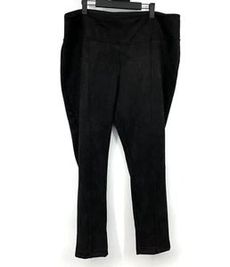 Leggings Andrew Marc para mujer XXL negros imitación gamuza elásticos tiro medio ajustados - Imagen 1 de 9
