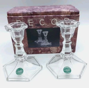 Par de Candelabros Lenox Decoración Cristal Plomo EE. UU. Nuevos en Caja - Imagen 1 de 6