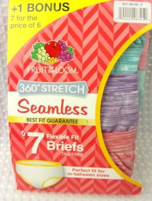 Bragas bragas calce flexible sin costuras Fruit of the Loom 7pk para niñas - Elige la talla Foto 1 de 4