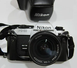 Nikon FG-20 SLR Film Camera + 28mm f2.8 Ais Lens, L37 filter, CF-27 Soft Case - Picture 1 of 14