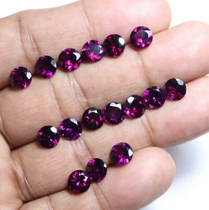 7 MM Natürlich AAA Violett Rosa Rhodolith Facettiert Rund Edelstein Januar - Picture 1 of 9