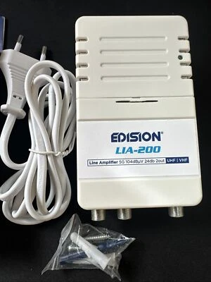 LINE AMPLIFIER EDISION LIA-200 5G UHF/VHF 24 dB 2 Ausgänge - Bild 1 von 4