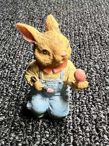 Mini Rabbit Home Decor Whit Blue Pants Brown - Picture 1 of 6