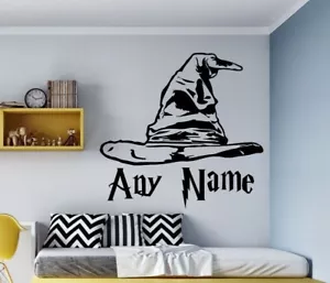 Harry Potter Font Sorting Hat Personalised Any Name Wall Window Vinyl Sticker - Picture 1 of 5