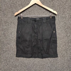 Country Road Womens Mini Skirt Size 8 Denim Navy Blue Pockets Button Stretch - Picture 1 of 9