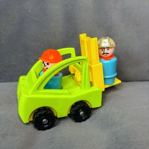 FISHER PRICE Vintage Little People 1970s Forklift And Constructions Workers - Bild 1 von 8